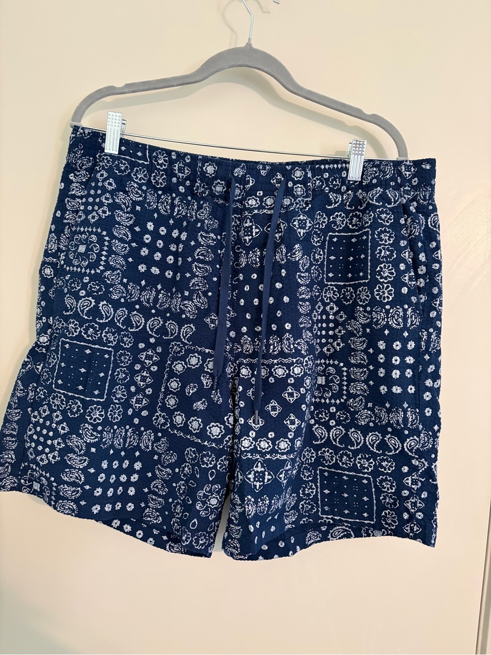GAP Navy Blue Bandana-Print Elastic Waist Shorts